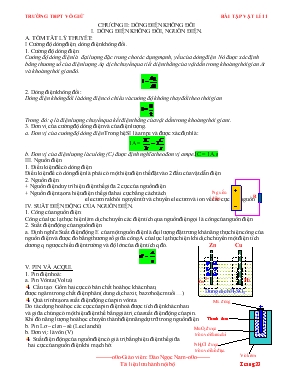 Bài tập ôn tập vật lý 11 - Chương II Dòng điện không đổi